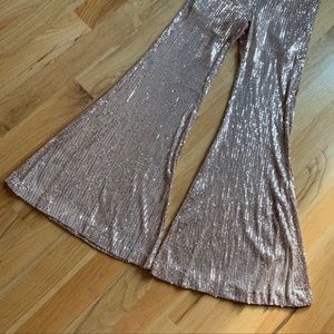 Shop hopes rose gold bell bottom pants